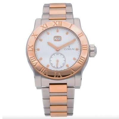 Corum Romulus 18K Rose Gold 2-Tone Champagne White Dial 42mm Watch Full Set