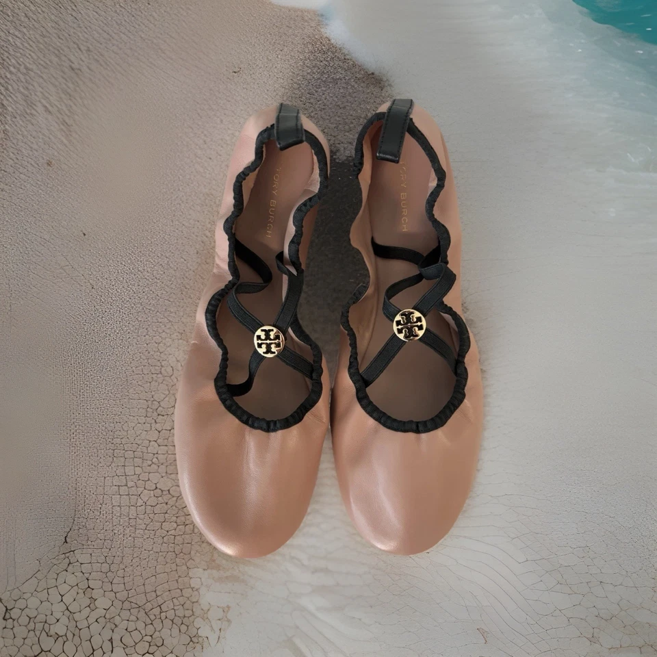 Туфли дорожные Minnie Tory Burch балетки Mary Jane мягкая резинка плюмаж - Изображение 4 из 4