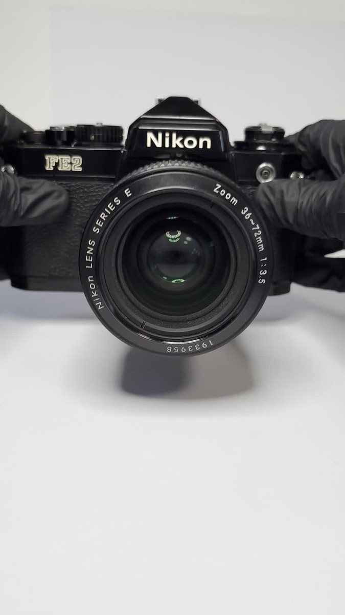 Near Mint ] Nikon FE2 35mm Film Camera Black Ai 36-72mm f/3.5 Lens