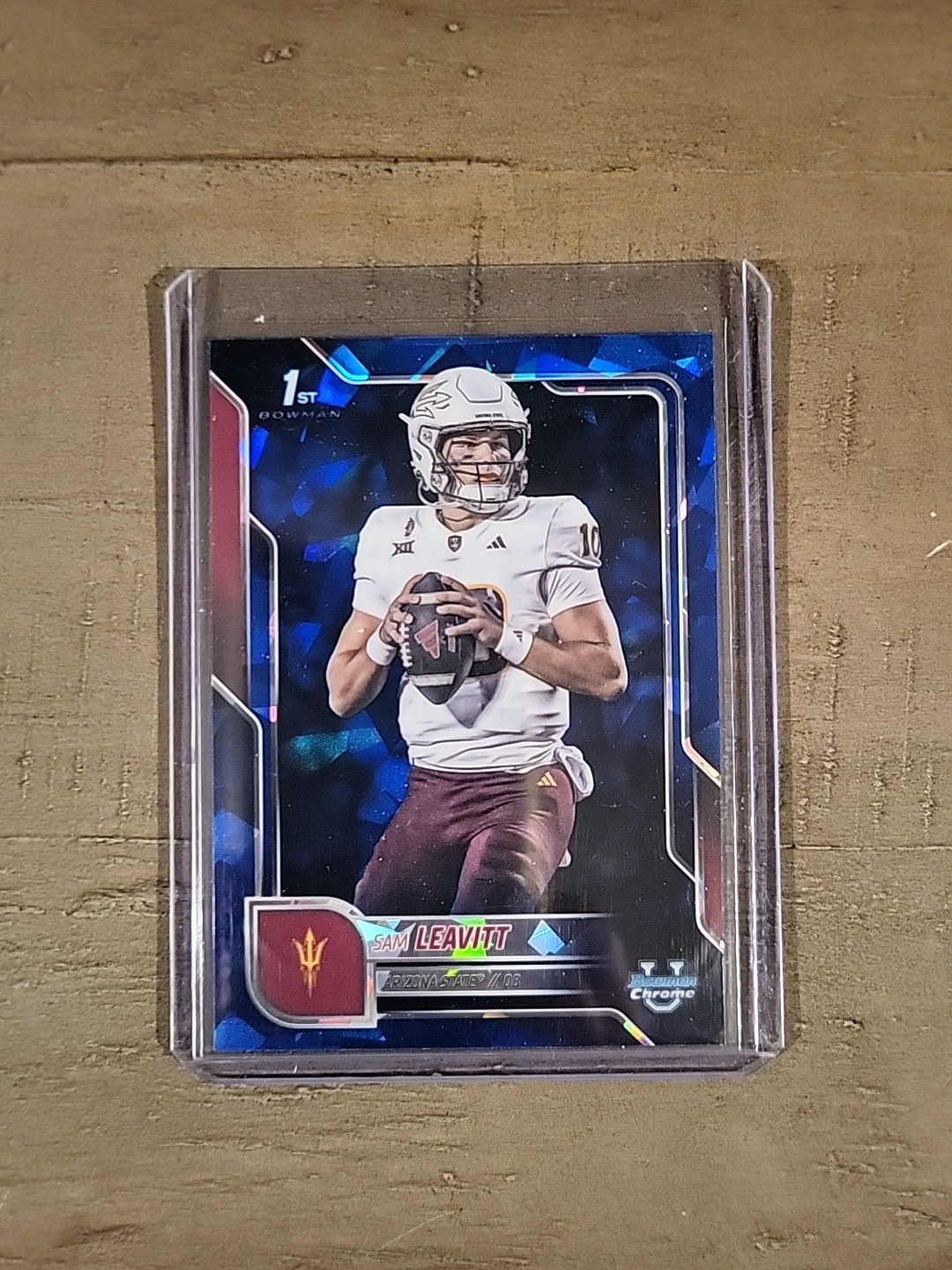 2025 Bowman Chrome U Saphire - Sam Leavitt #195 1st Bowman Arizona State