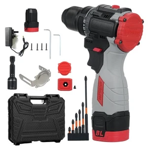 (UK Plug & 2 Battery)Hammer Drill 16.8V Brushless Power Drill Tool Set