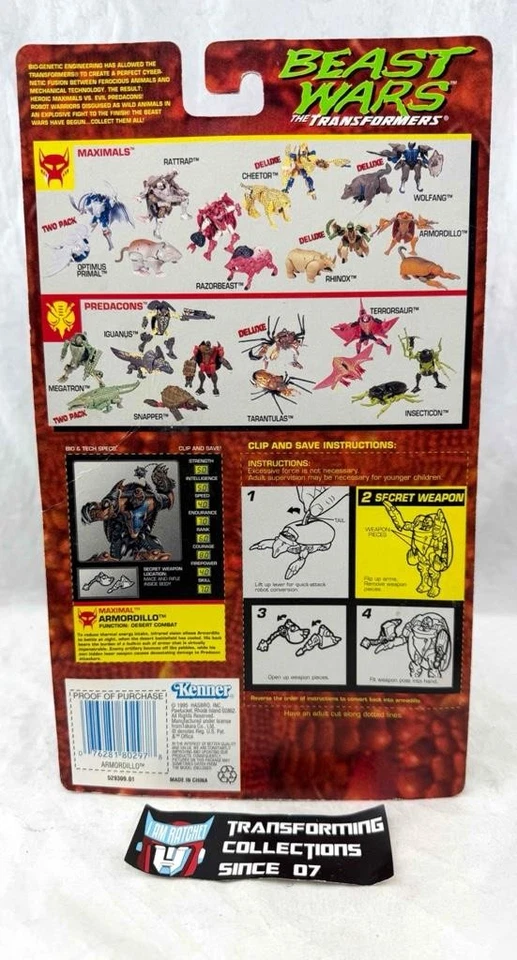 Transformers Beast Wars 1995 Armordillo MOSC - Image 2 of 2