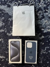 Original BOX for iPhone 15 PRO, Silicone Case, and Bag with MANUALS-