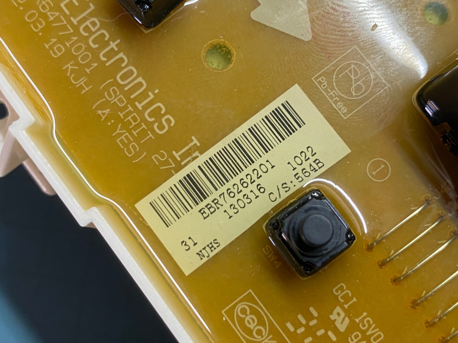 LG Washer Interface Board & Main Board SEE ALL PICS P# EBR76262101 EBR76262201