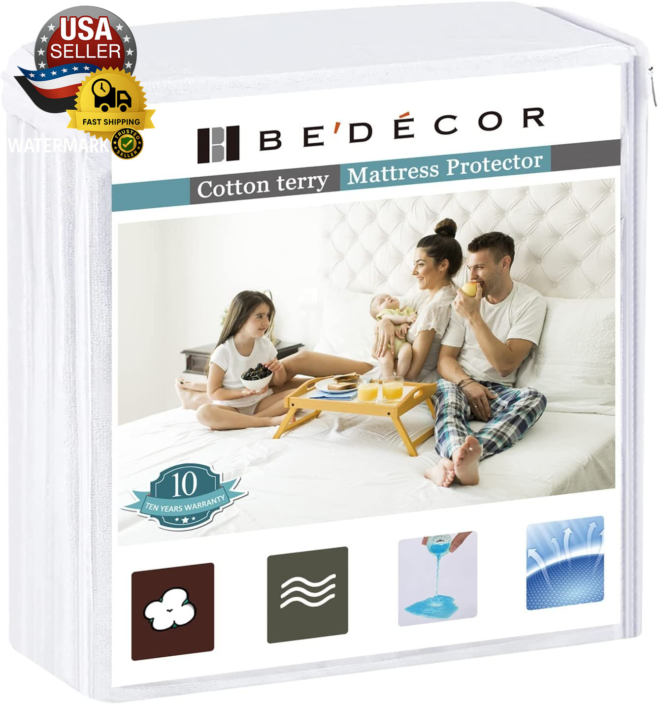 Queen Waterproof Mattress Protector,Pee and Liquid Proof Cover for Pets, Elderly