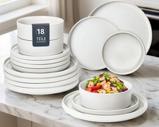 Kombiservice Geschirr Set YLVII 18tlg. Steinzeug Reactive White