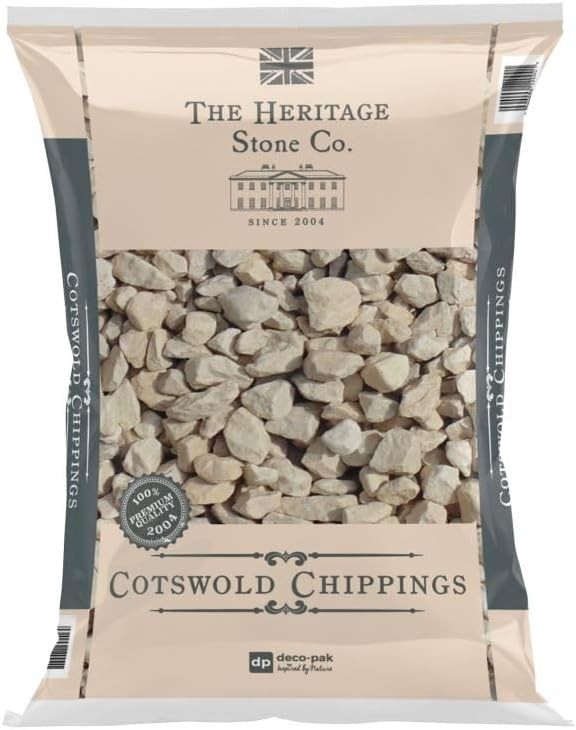 Deco-Pak Cotswold 20KG Chippings Neutral Stone Maxi Bag 20mm Landscaping Pathway