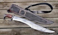 Handmade Spartan Sword 29" Carbon Steel Blade w/ Leather Grip