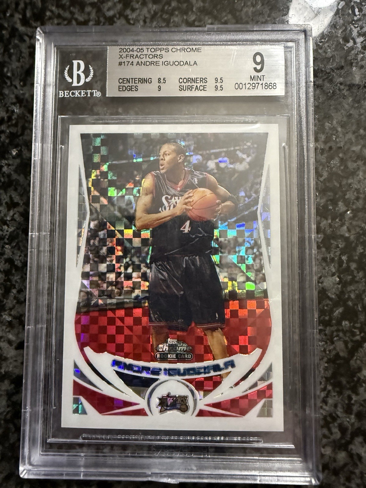 2004/05 ANDRE IGUODALA ROOKIE SP /110 XFRACTOR RC TOPPS CHROME #174 BGS 9 Mint