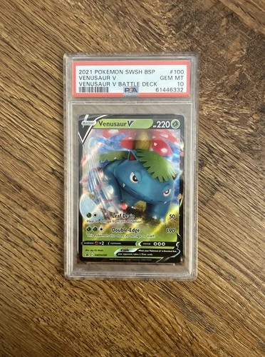 PSA 10 2021 POKEMON SWSH BLACK STAR PROMO VENUSAUR V BATTLE DECK #100 VENUSAUR V
