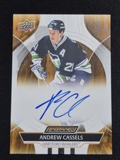 2025-26 UD Engrained Icons ANDREW CASSELS Auto Signed Base Whalers Legend