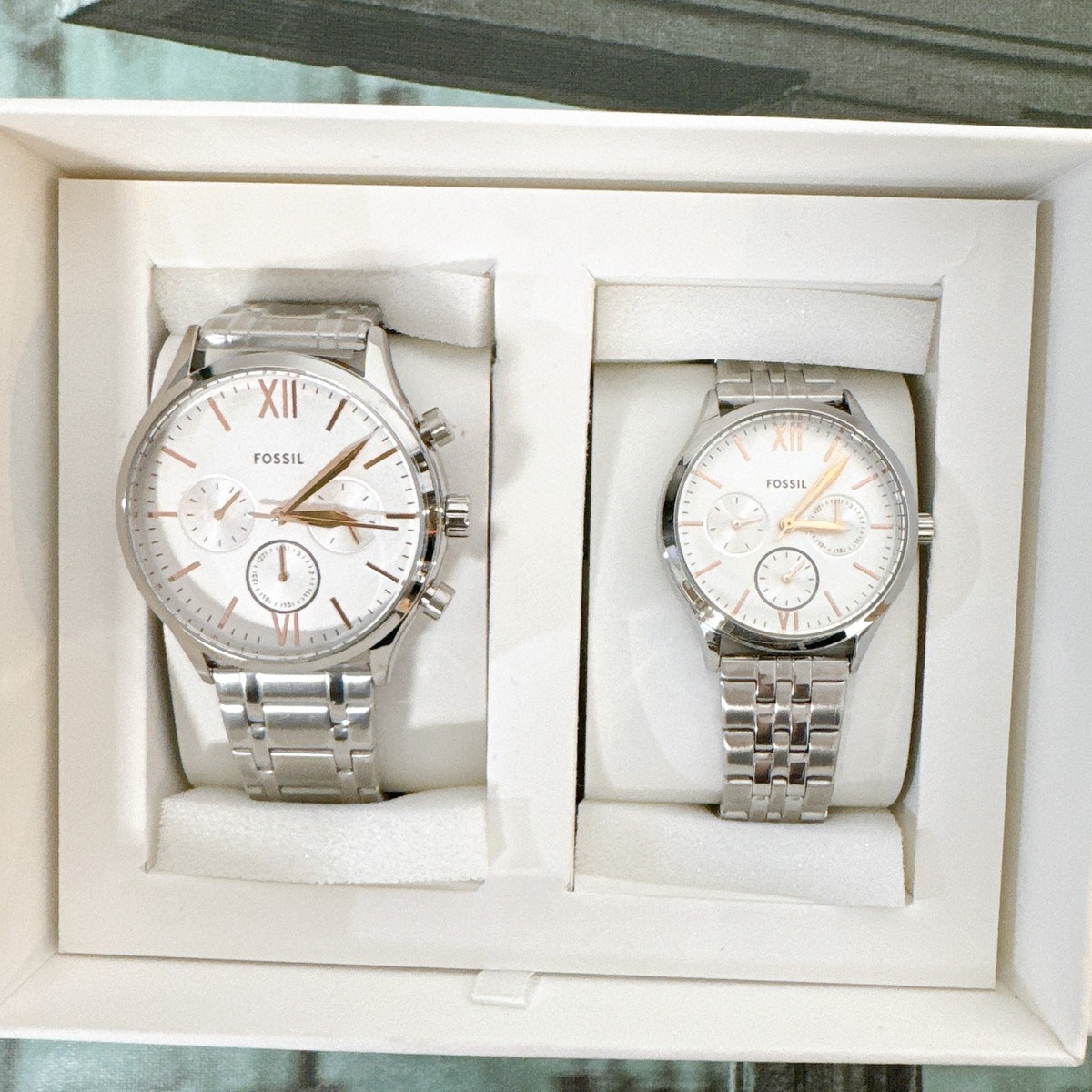 Fossil BQ2468SET His and Her Fenmore Multifunction Watch Gift Set