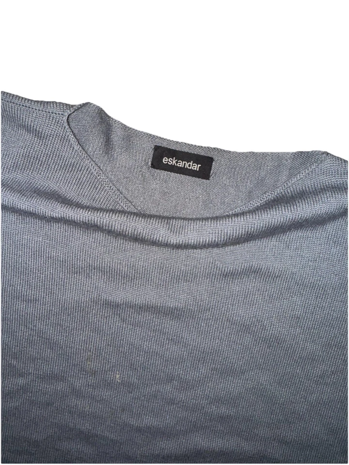 ESKANDAR Cashmere Merino Wool Silk Wide Sweater Gray Scotland Lagenlook size OS - Image 4 of 4