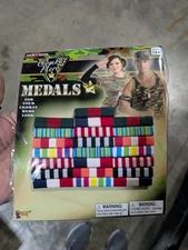 NEW COMBAT HERO MILITARY MEDALS RIBBONS HALLOWEEN COSTUME ACCESSORY