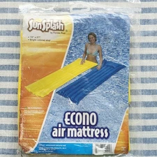 Vtg Sun Splash Florida Pools Mattress Raft Tanning Float 72" x 27" New Yellow