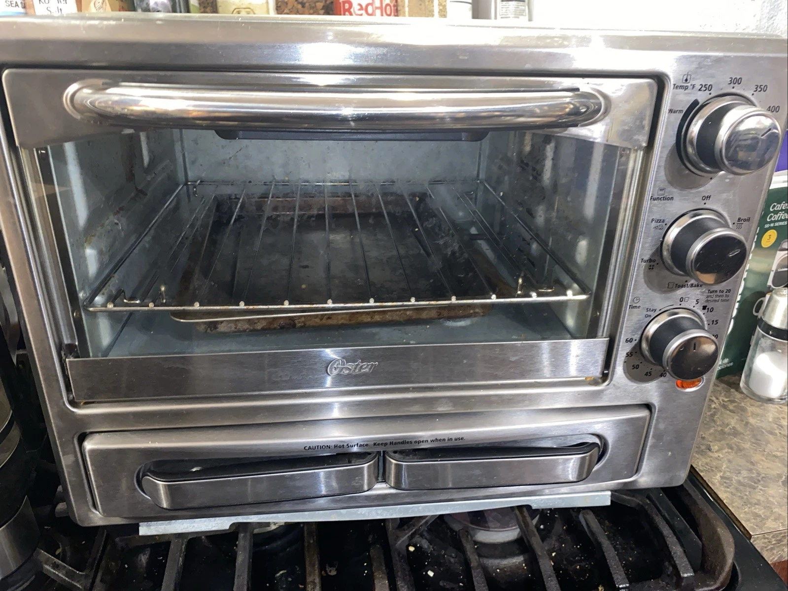Oster Convection Oven with Dedicated Pizza Drawer, Stainless Steel