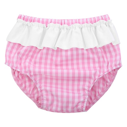 Infants Baby Gingham Pattern Feminine Diaper Set Cute Dress Checkered 2-piece - Picture 10 of 34