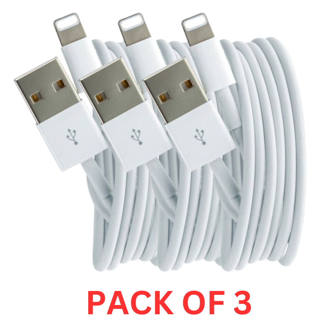 3 Pack USB iPhone Cables Charger For Apple Lead 6 7 8 X XS XR 11 12 Pro