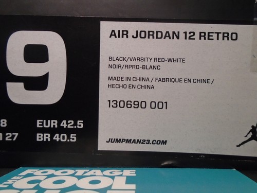 NIKE AIR JORDAN XII 12 RETRO PLAYOFF BLACK WHITE GREY CHICAGO BRED 130690-001 9 - 第 10/10 張圖片