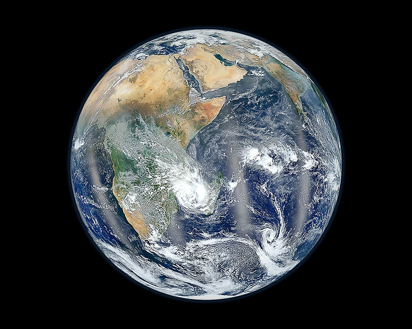 earth from above 「NUMBERED WITH THE 〜 NASA EARTH FROM SUOMI NPP EASTERN HEMISPHERE 11x14 GLOSSY PHOTO
