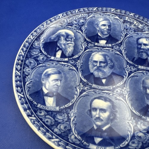 Vintage Rowland & Marsellus Co Blue Plate American Poets Staffordshire England - Picture 5 of 16