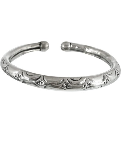 Traditionelle Armreifen im Rajasthani-Design aus oxidiertem Silber (Kada-Fußkettchen) - Bild 1 von 3