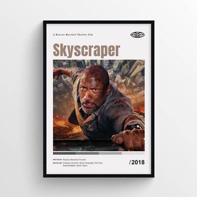 Skyscraper Movie Poster Print, Wall Art - Unframed