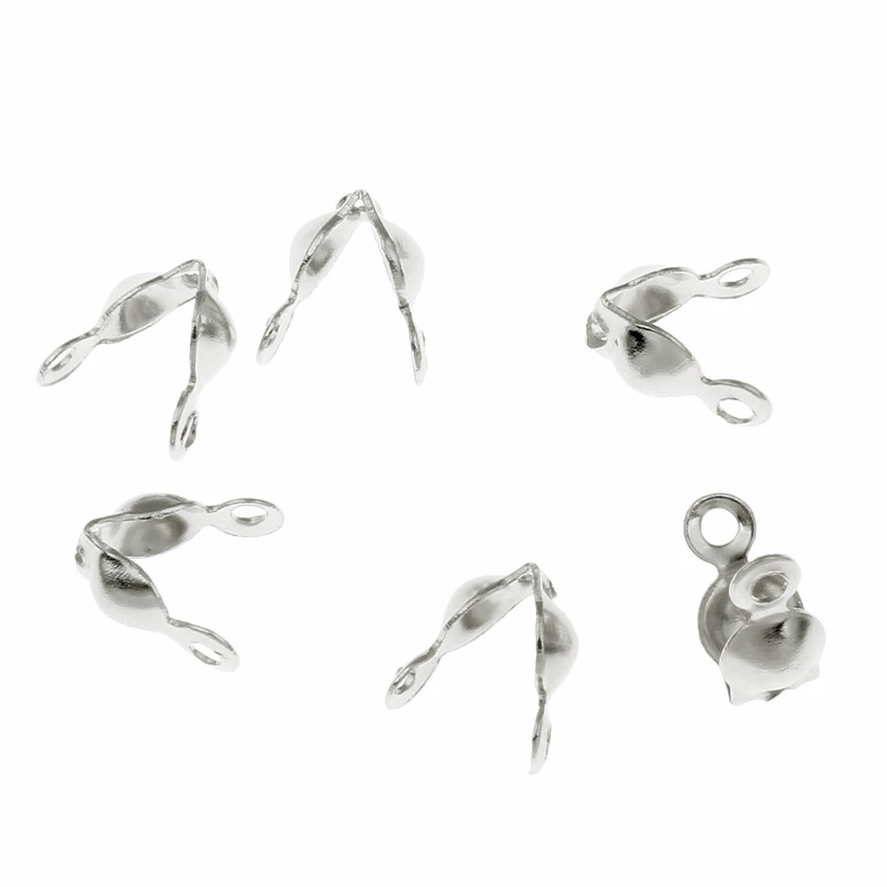 Cappuccio terminale per cordino in argento sterling, foro da 2,2 mm - Italia
