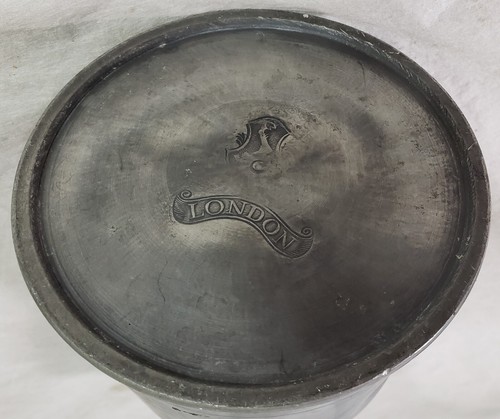 Antica bandiera inglese in peltro Samuel Duncomb Londra 1740-1755 Stein Tankard - Foto 4 di 16