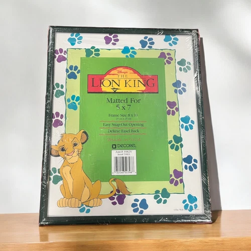 Vintage 1994 Disney The Lion King Simba Picture Frame Decorel Paw Prints