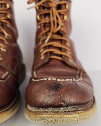 Botas con cordones de cuero marrón FRYE DAKOTA WEDGE 87265 para hombre talla 9,5 *** - Imagen 7 de 18