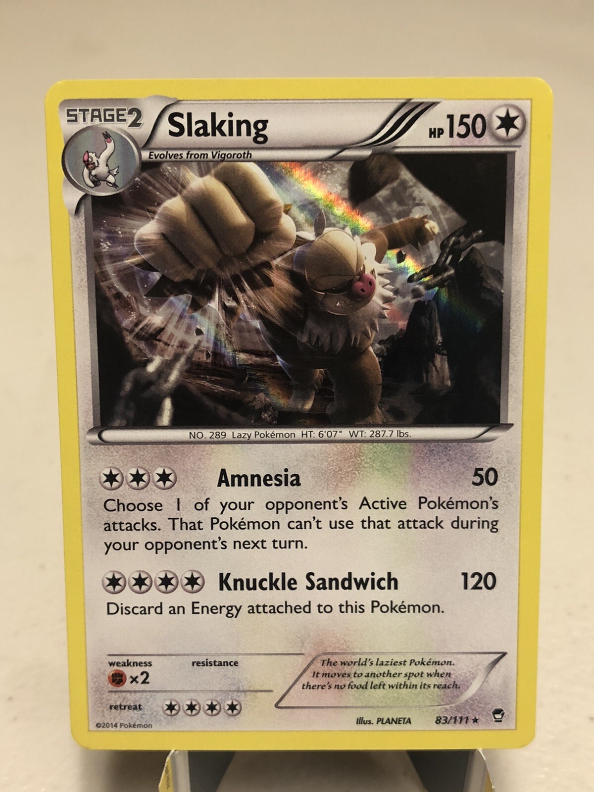 2014 Slaking Pokémon Card (Holo/Rare) 83/111 