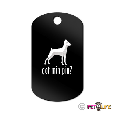 Got Miniature Pinscher Engraved Keychain GI Tag dog Min Pin Profile