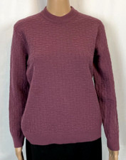 80's Vintage Women's Camela Pink Red Textured Sweater Small Size 36 100 Wool