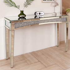 Konsolentisch silber Glas Schminktisch verspiegelte Möbel Spiegelkommode kare 