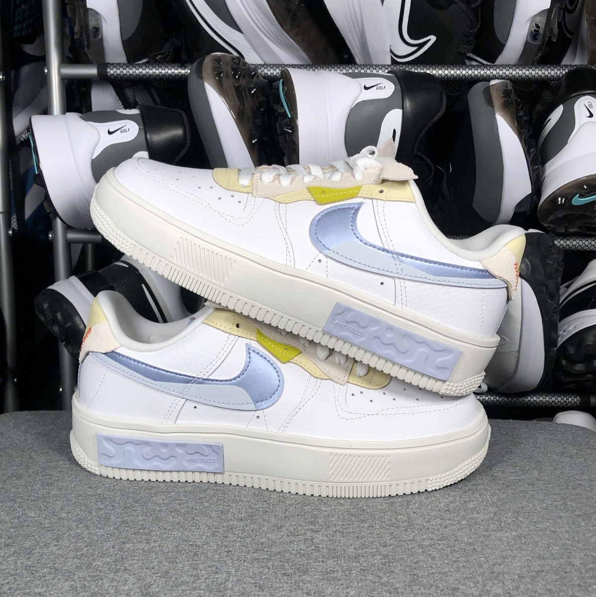 Nike Air Force Fontanka Casual Shoe White Blue Women's Size