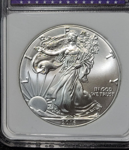 ☆1 Coin from Lot☆ 2016 American Silver Eagle MS GEM BU in Holder - Afbeelding 1 van 9