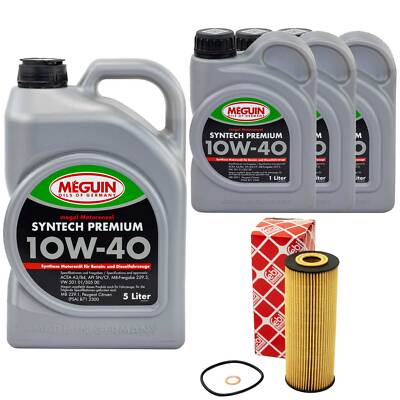 Motoröl Set Syntech 10W-40 Meguin 8 Liter + Ölfilter für Mercedes E-Klasse Vito 