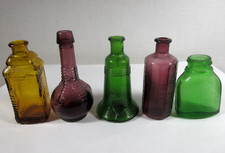 Lote mixto vintage 5 botellas miniatura amargos campana libertad decoración retro