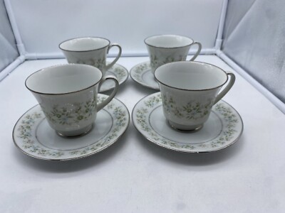Set Of 4 Noritake China Savannah 2031 Cups And Saucers  E99