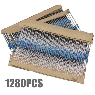 1280pcs Resistors Resistor Metal Film 64 Values 1/4W Resistor Assortment Set NEW
