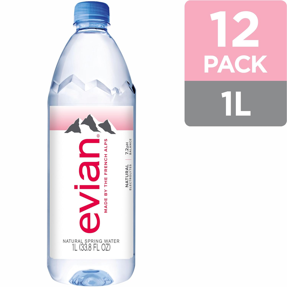 Evian Natural Spring Water, PH Balanced with Natural Electrolytes, 33