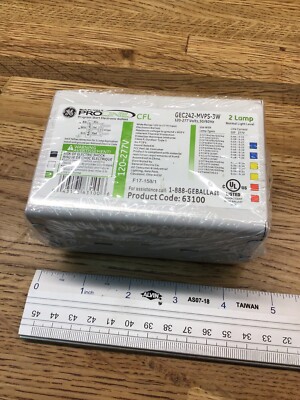 GEC242-MVPS-3W GE Multi-Volt ProLine CFL 2 Lamp 120-277V Ballast FREE SHIPNG 1D