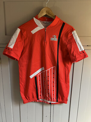 Ultima Classic Herren Vintage Radtrikot | Rot/Weiß/Schwarz | Large | Selten
