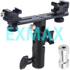 EXMAX Dual/2 Flash Bracket  Hot Shoe Mount for Studio Video DSLR Camera