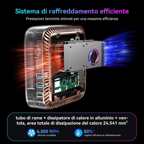 Huidun H30 Mini PC Intel N150 16GB DDR4 512GB/Max 2TB Win 11 pro Fino a 3.6GHz - Afbeelding 8 van 14