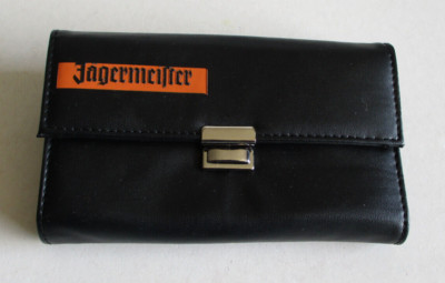 Jägermeister Kellnerbörse Geldbörse Portemonnaie Kunstleder an Edelstahlkette