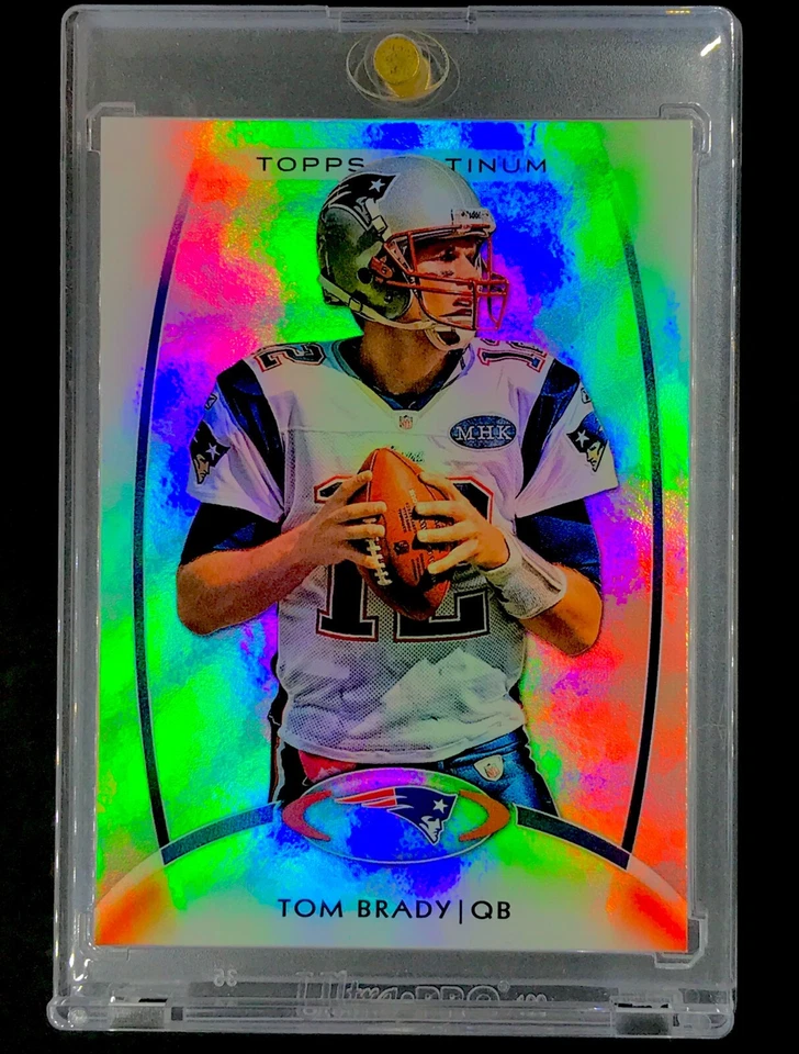 Tarjeta holográfica TOM BRADY PLATINUM HOLO REFRACTOR Topps no automática - PATRIOTAS Foto 4 de 4
