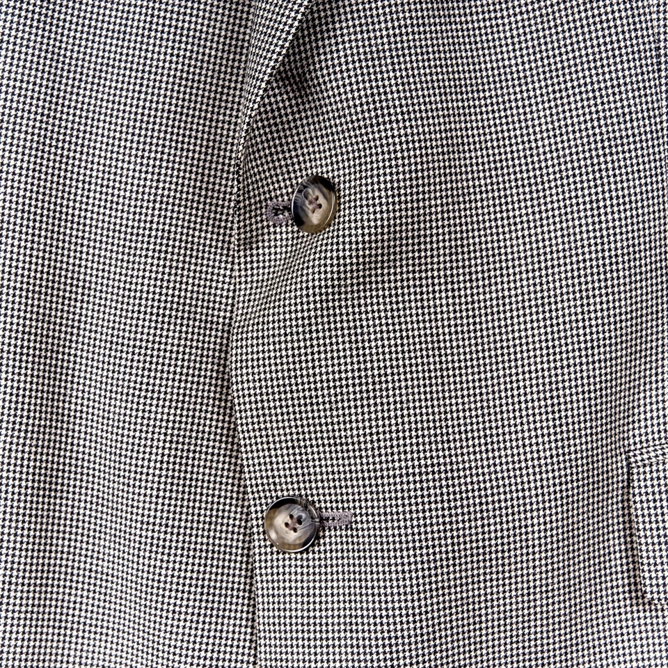 Спортивное пальто Brooks Brothers мужское 46R черное бежевое гончая шерсть кашемир - Изображение 2 из 4