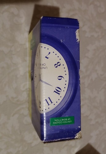 Neu Vintage United Farben von Benetton quadratisch schwarz Schreibtischuhr mit Box B0s 90er - Bild 6 von 7